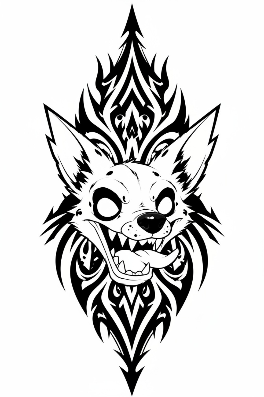 Tierkopf mit Tribal